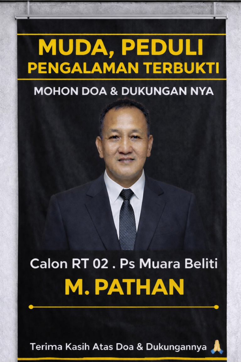 M. Pathan Kembali Maju Sebagai Calon Ketua RT 02 Pasar Muara Beliti, Usung Slogan “Muda, Peduli, Pengalaman Terbukti”